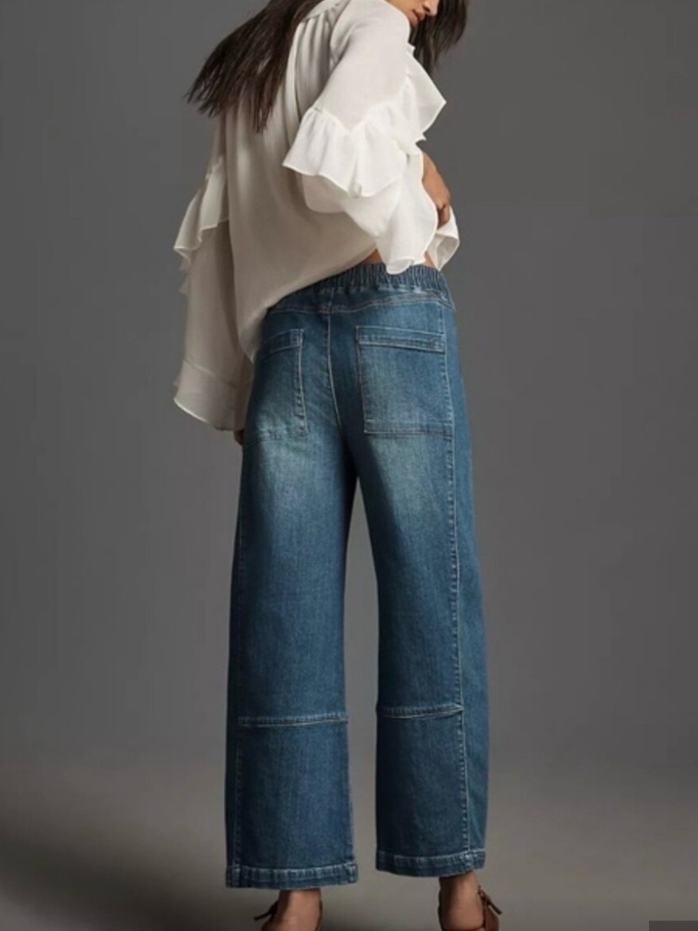 Pilcro The Izzie Wide-Leg Women's Jeans in Medium Blue size xs - Picture 3 of 12